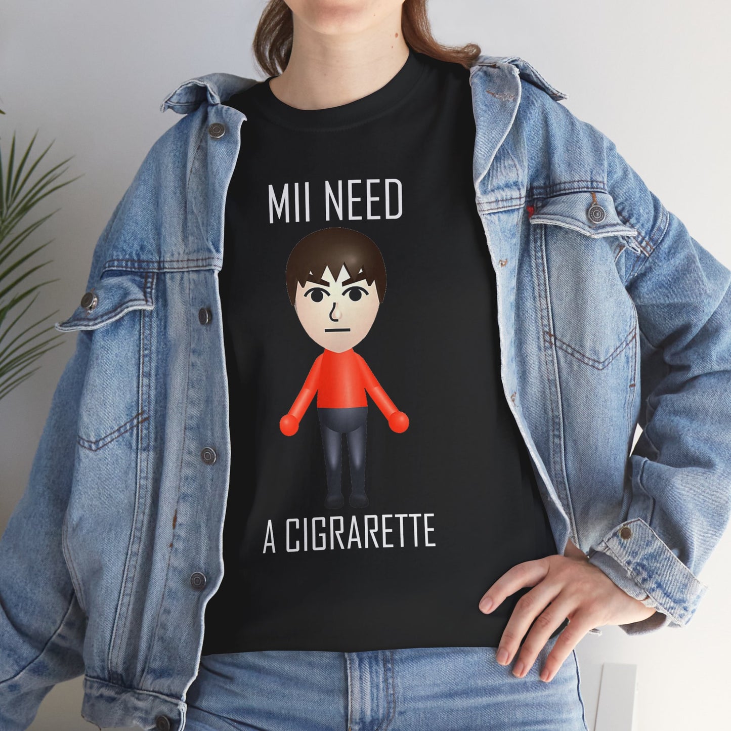 Mii Need a Cigarette T-shirt Funny Retro Gaming Graphic Tee