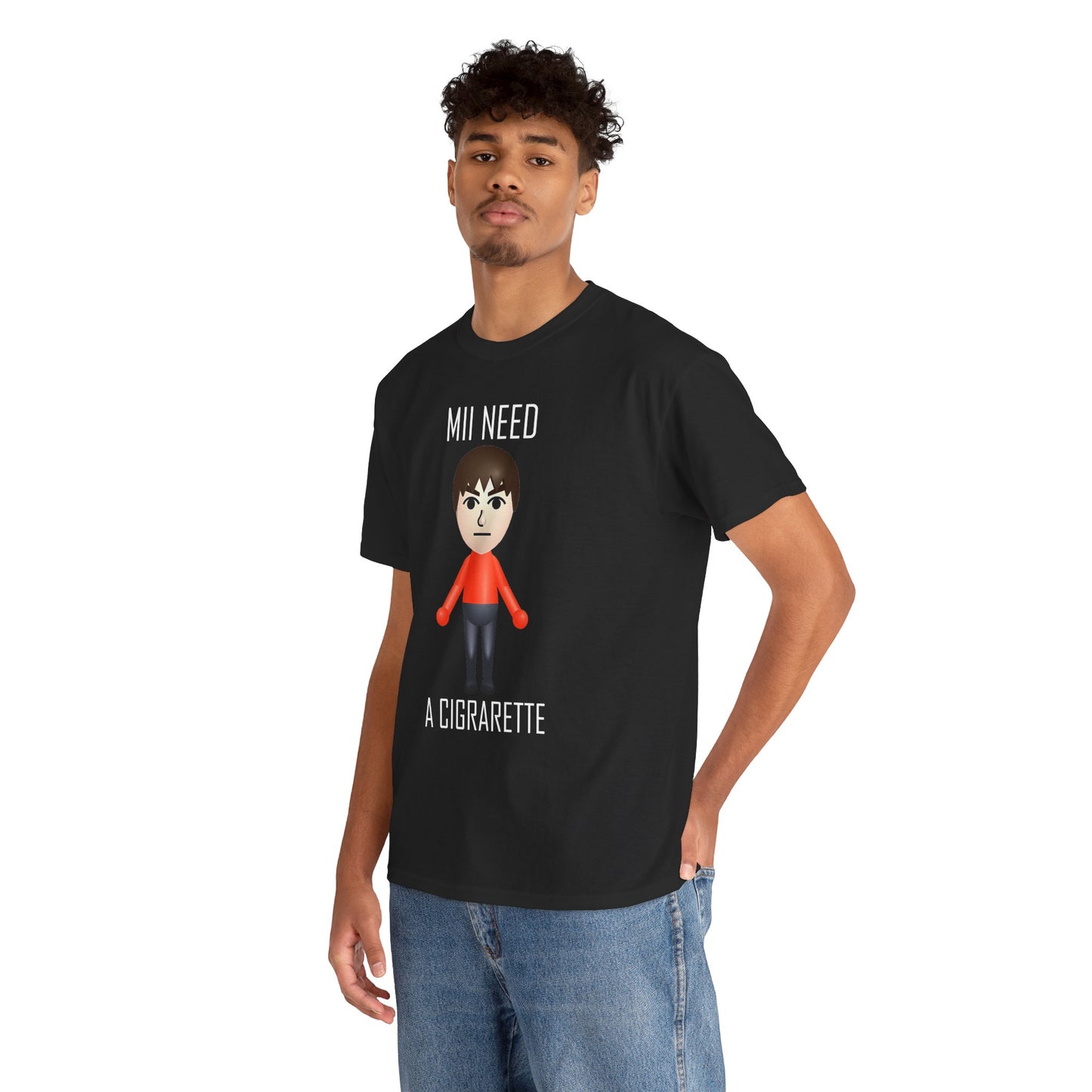 Mii Need a Cigarette T-shirt Funny Retro Gaming Graphic Tee