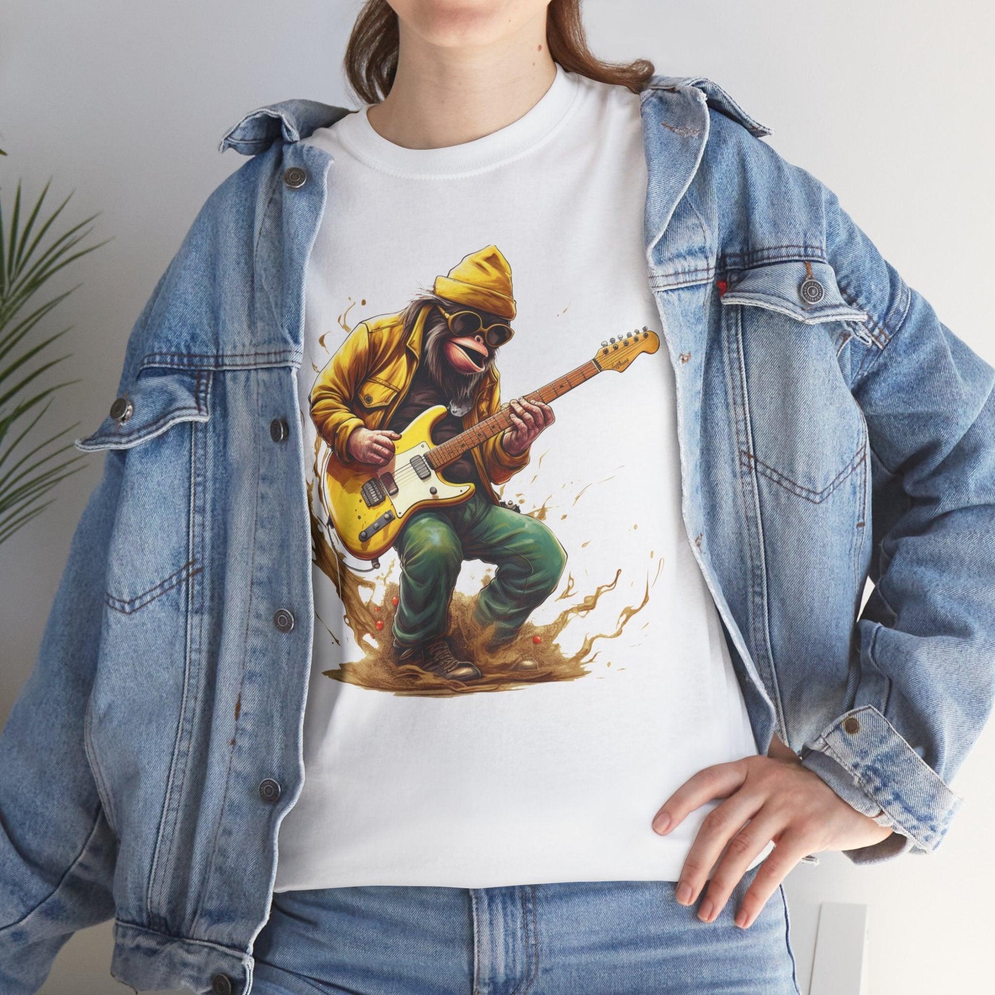 Monkey Guitar T-Shirt | Cool Monkey Music Shirt for Men & Women - Stylfer