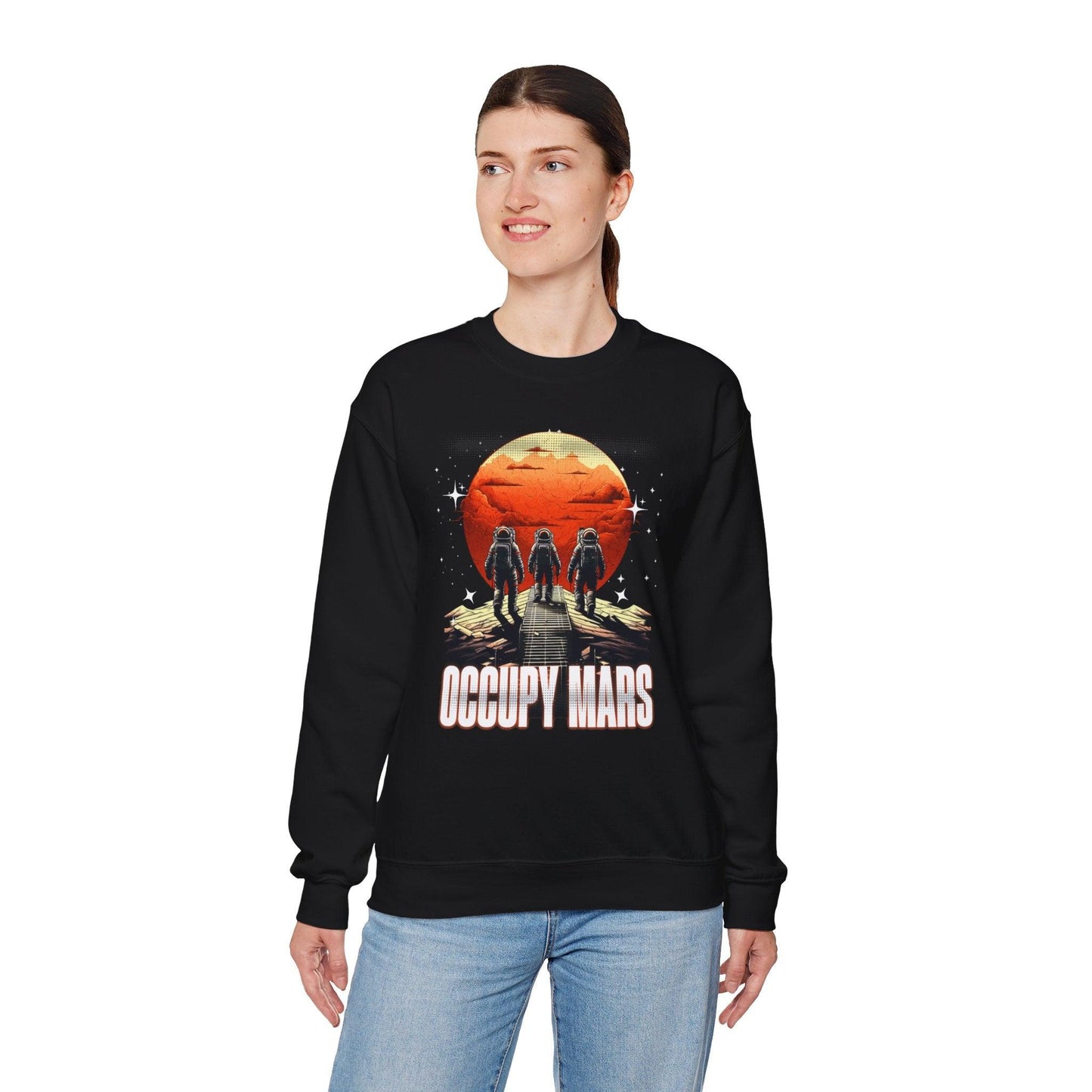 Occupy Mars Space Sweatshirt | Astronaut & Space Exploration Sweater - Stylfer