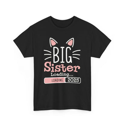 Promoted to Big Sister 2025 Shirt | Funny Cat Lovers Tee - Stylfer