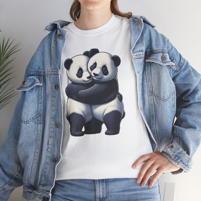 Panda Love Couples T-Shirt – Adorable Panda Hug Graphic Tee