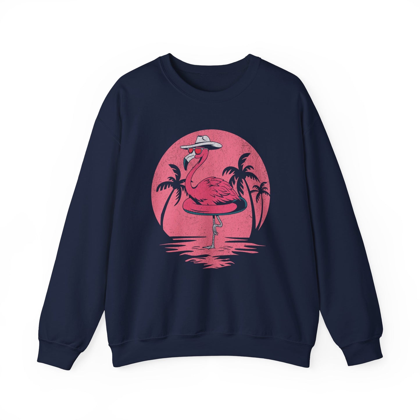 Vintage Flamingo Sweatshirt - Retro Summer Beach Pullover