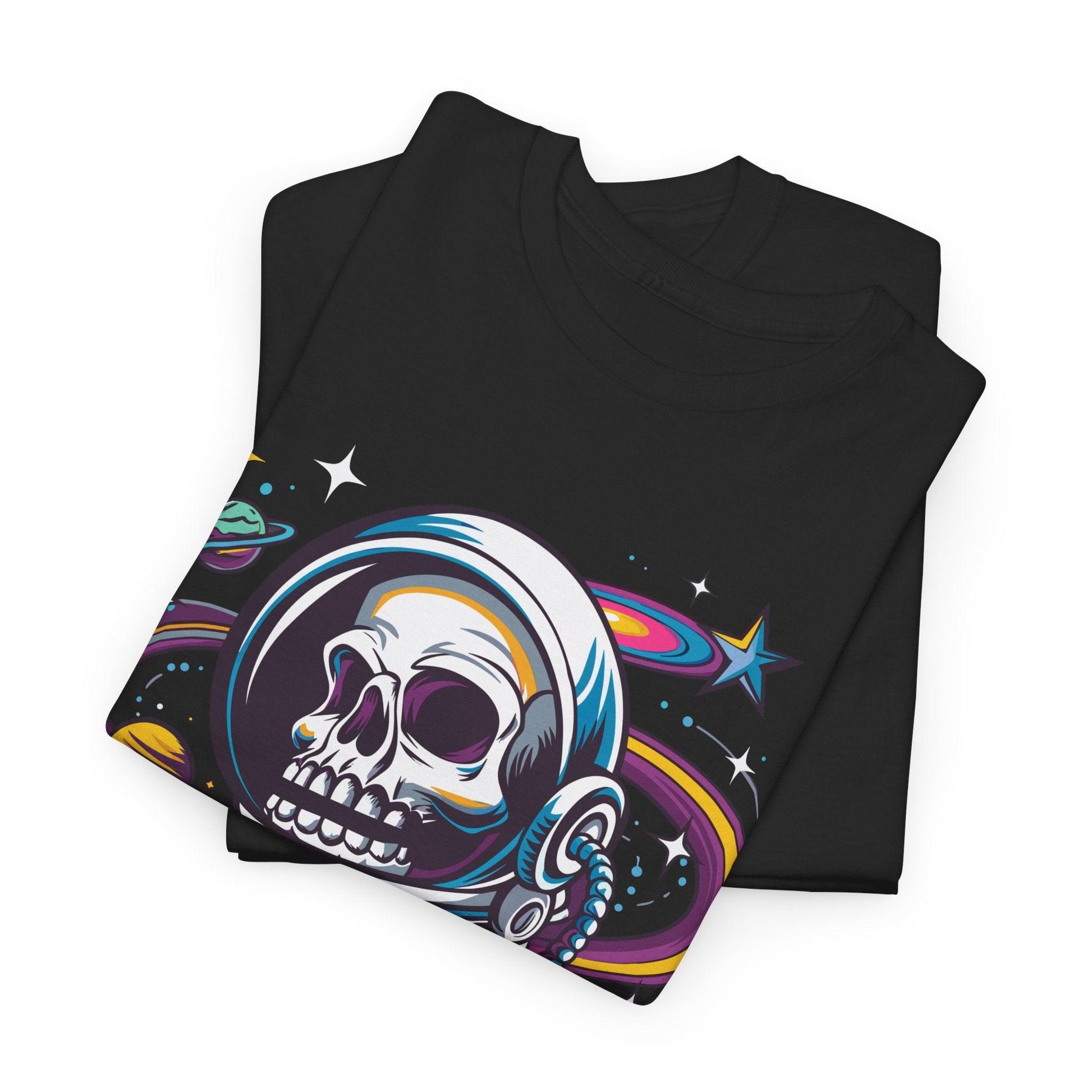 Skeleton Astronaut Shirt | Funny Galaxy Halloween Graphic Tee - Stylfer