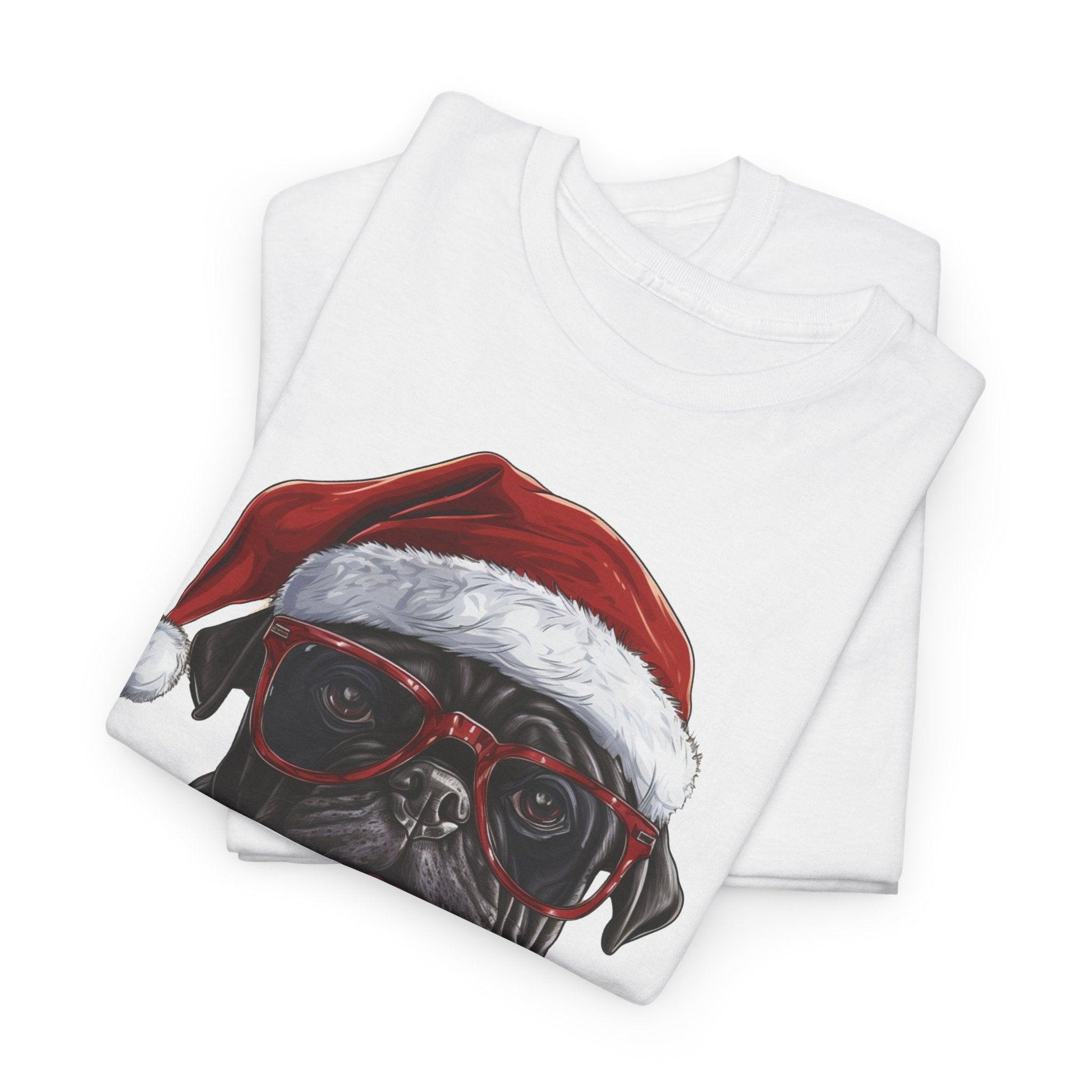 Funny Santa Pug Christmas T-Shirt – Cute Dog Lovers Holiday Gift Tee - Stylfer