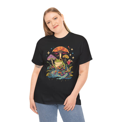 Frog on Mushrooms T-Shirt | Whimsical Frog Lover Graphic Tee