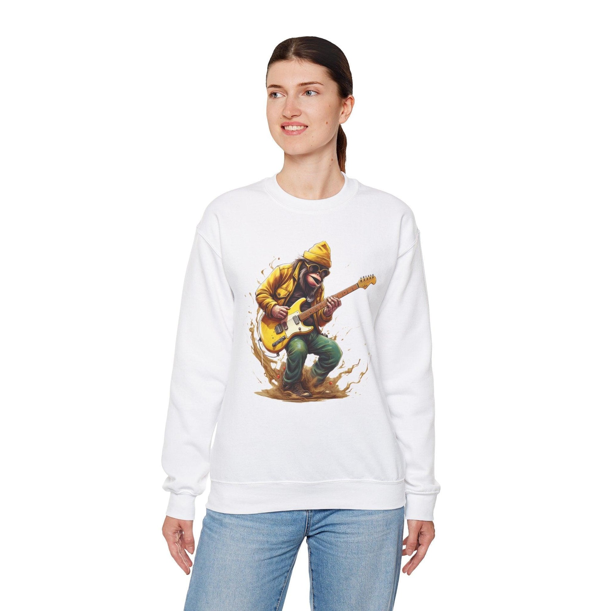 Monkey Guitar Sweatshirt | Cool Music Shirts for Men & Women - Stylfer