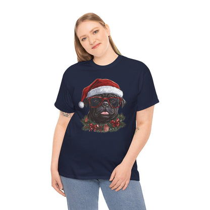 Funny Santa Pug Christmas T-Shirt – Cute Dog Lovers Holiday Gift Tee - Stylfer