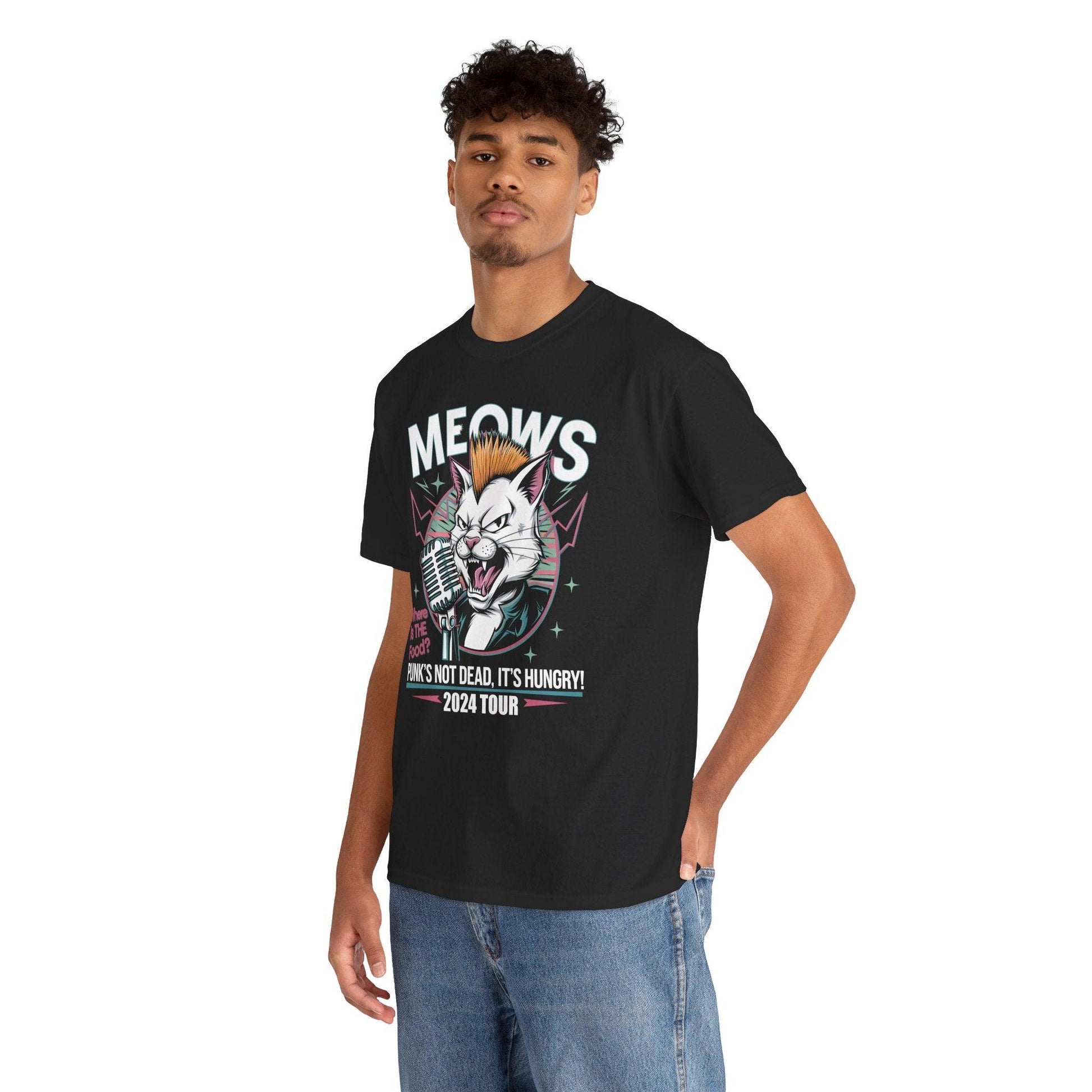 Punk’s Not Dead It’s Hungry Shirt | Funny Cat Humor Tee - Stylfer