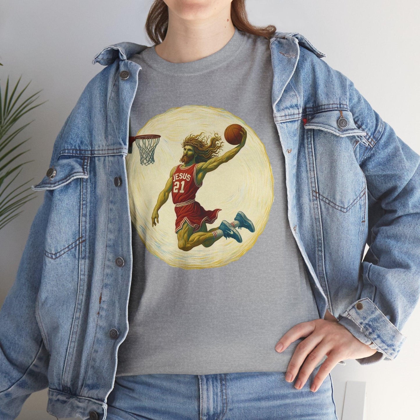 Jesus Basketball Christmas T-Shirt | Personalized Holiday Basketball Tee - Stylfer