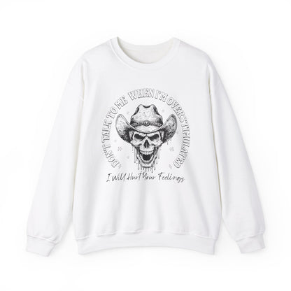 Skull Sweatshirt – "Don’t Talk to Me When I’m Overstimulated" Funny Retro Crewneck - Stylfer