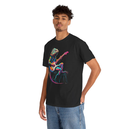 Iguana Playing Guitar T-shirt - Stylfer