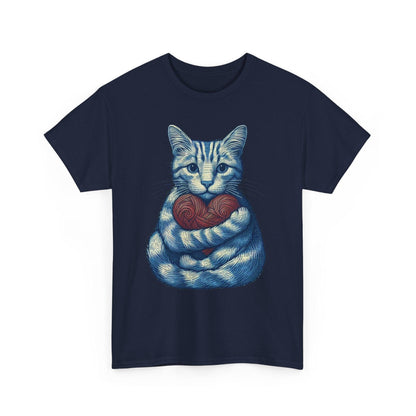 Cute Love Cat Valentines Shirt | Adorable Heart Design - Stylfer