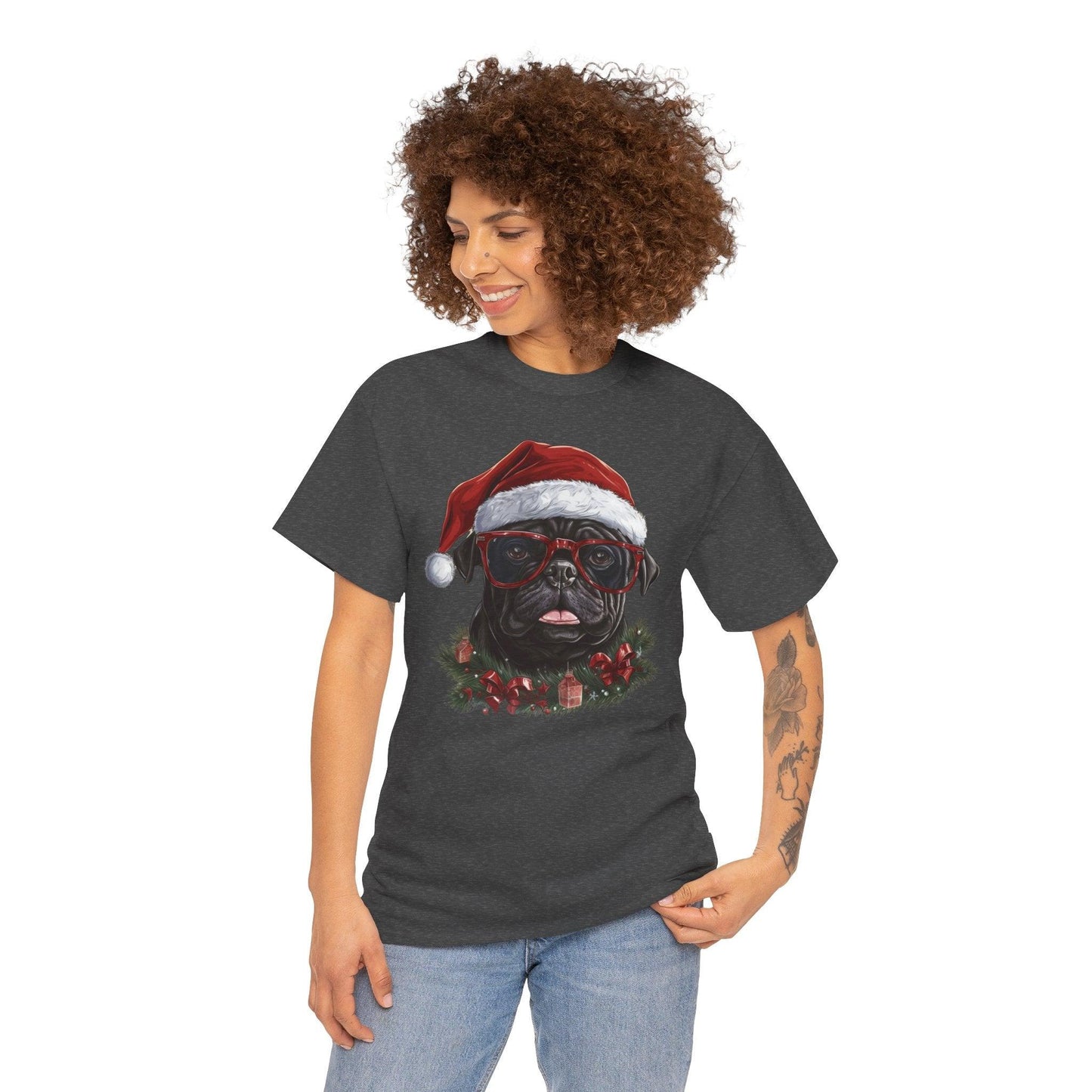 Funny Santa Pug Christmas T-Shirt – Cute Dog Lovers Holiday Gift Tee - Stylfer