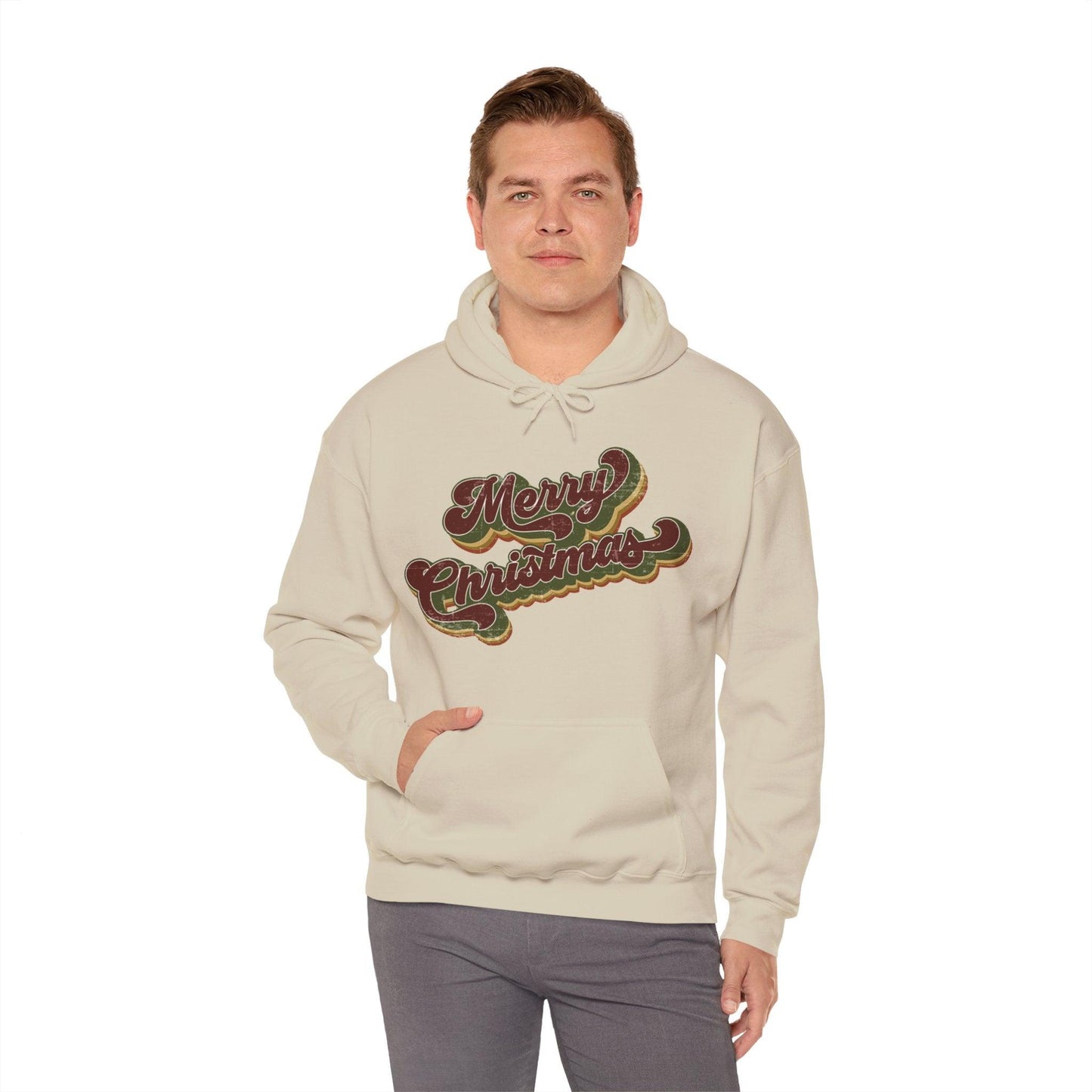 Merry Christmas Vintage Hoodie – Holiday Cheer in Classic Style - Stylfer