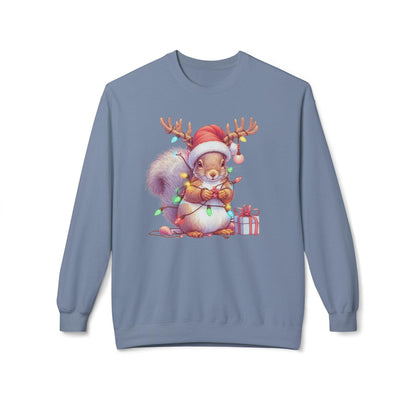 Squirrel Funny Christmas Sweatshirt | Cute Xmas Lights Holiday Santa Shirt - Stylfer