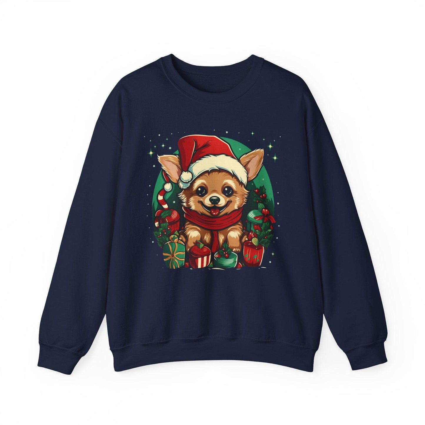 Chihuahua Santa Hat Sweatshirt | Ugly Christmas Sweater - Stylfer