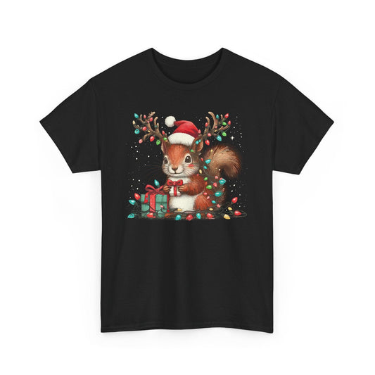 Funny Squirrel Christmas Shirt | Cute Xmas Lights Holiday Santa Tee - Stylfer