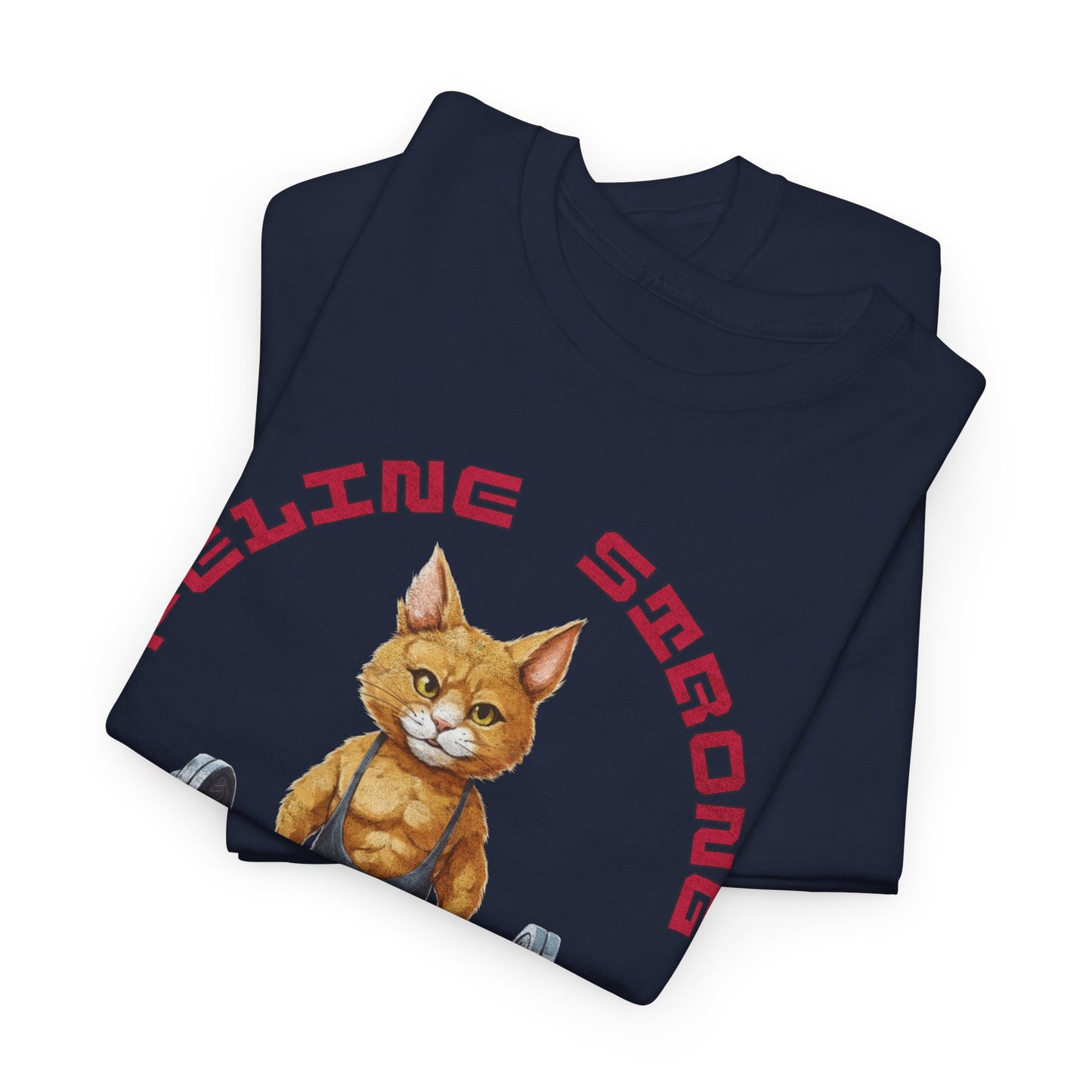 Feline Strong Gym Cat T-Shirt | Funny Workout Motivation Graphic Tee