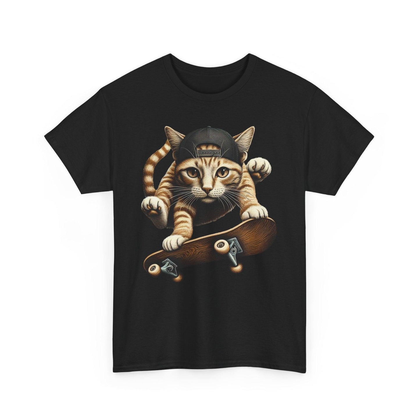 Skater Cat Skateboarding T-shirt - Stylfer