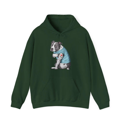 I Love Mom Pit Bull Hoodie | Funny Dog Tattoo Mother’s Day Sweatshirt - Stylfer