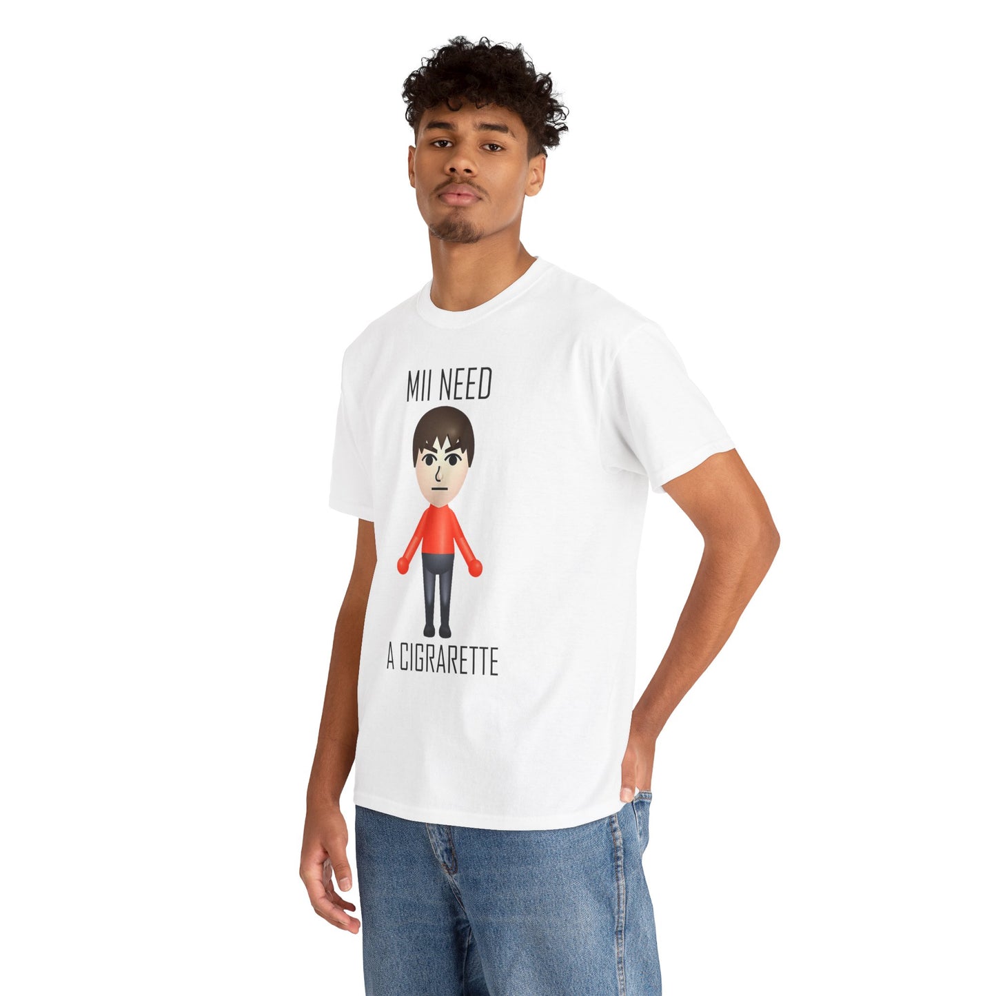 Mii Need a Cigarette T-shirt Funny Retro Gaming Graphic Tee