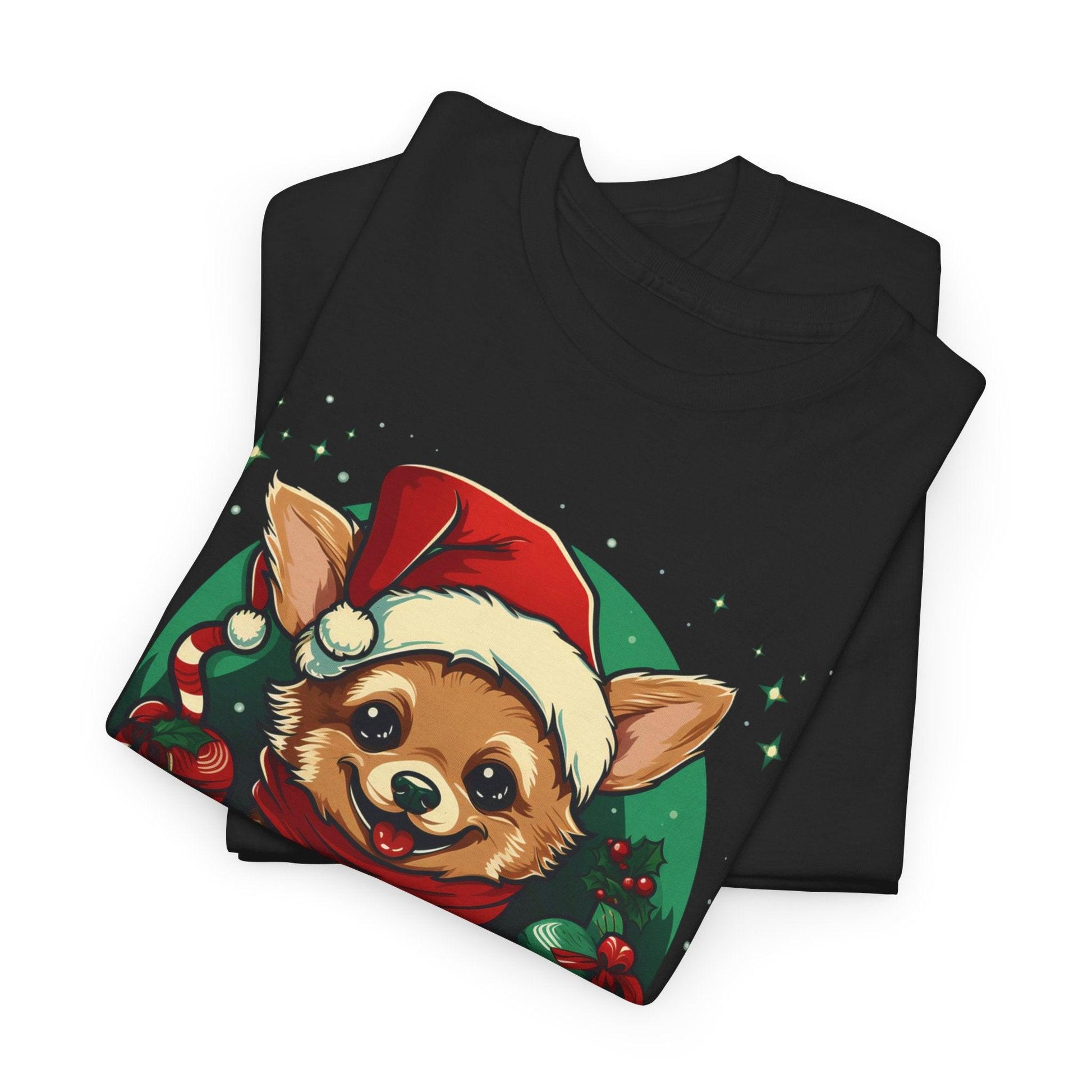 Chihuahua Santa Hat T-Shirt | Xmas Santa Merch & Gifts - Stylfer