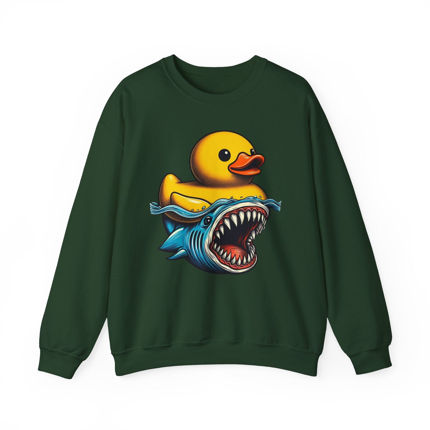 Monster Duck Shark Sweatshirt – Funny Horror Novelty Graphic Pullover