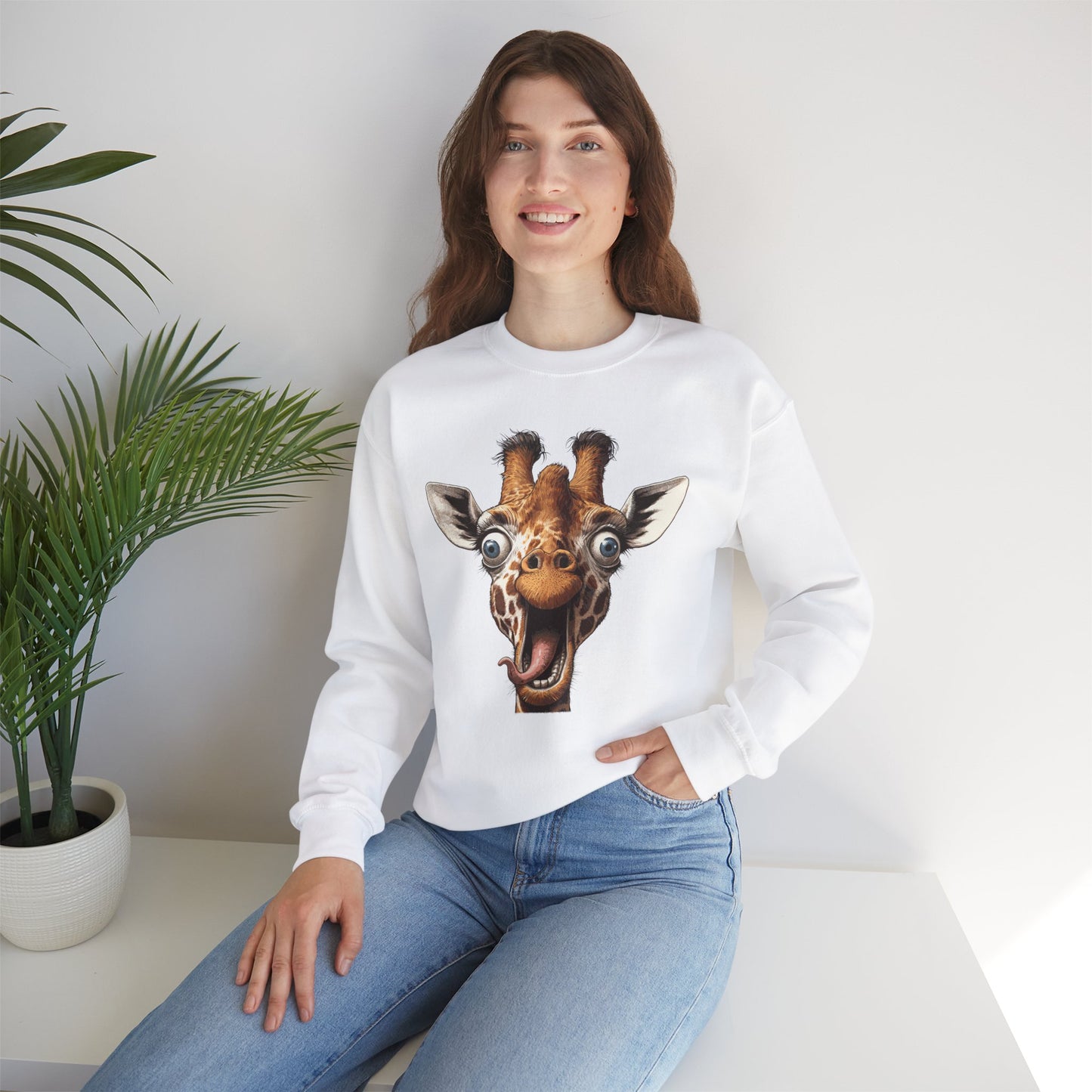 Funny Giraffe Sweatshirt – Cozy Humor & Wildlife Lover's Sweater