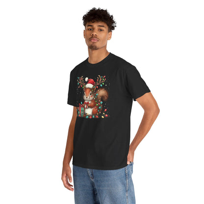 Funny Squirrel Christmas Shirt | Cute Xmas Lights Holiday Santa Tee - Stylfer