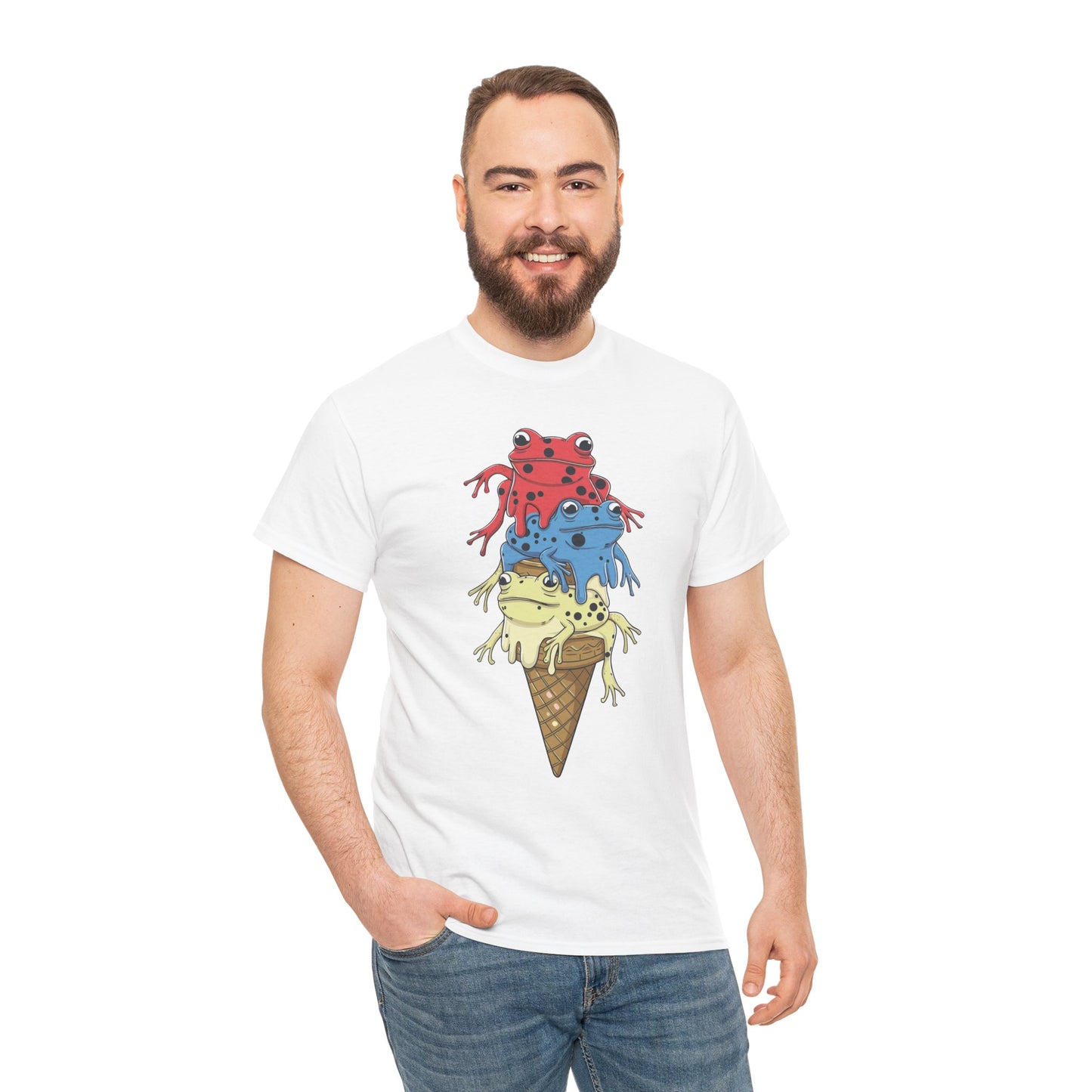 Frogs Ice Cream Funny T-Shirt | Humorous Graphic Tee for Ice Cream Lovers