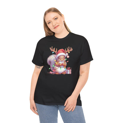 Squirrel Funny Christmas Shirt | Cute Xmas Lights Holiday Santa Tee - Stylfer