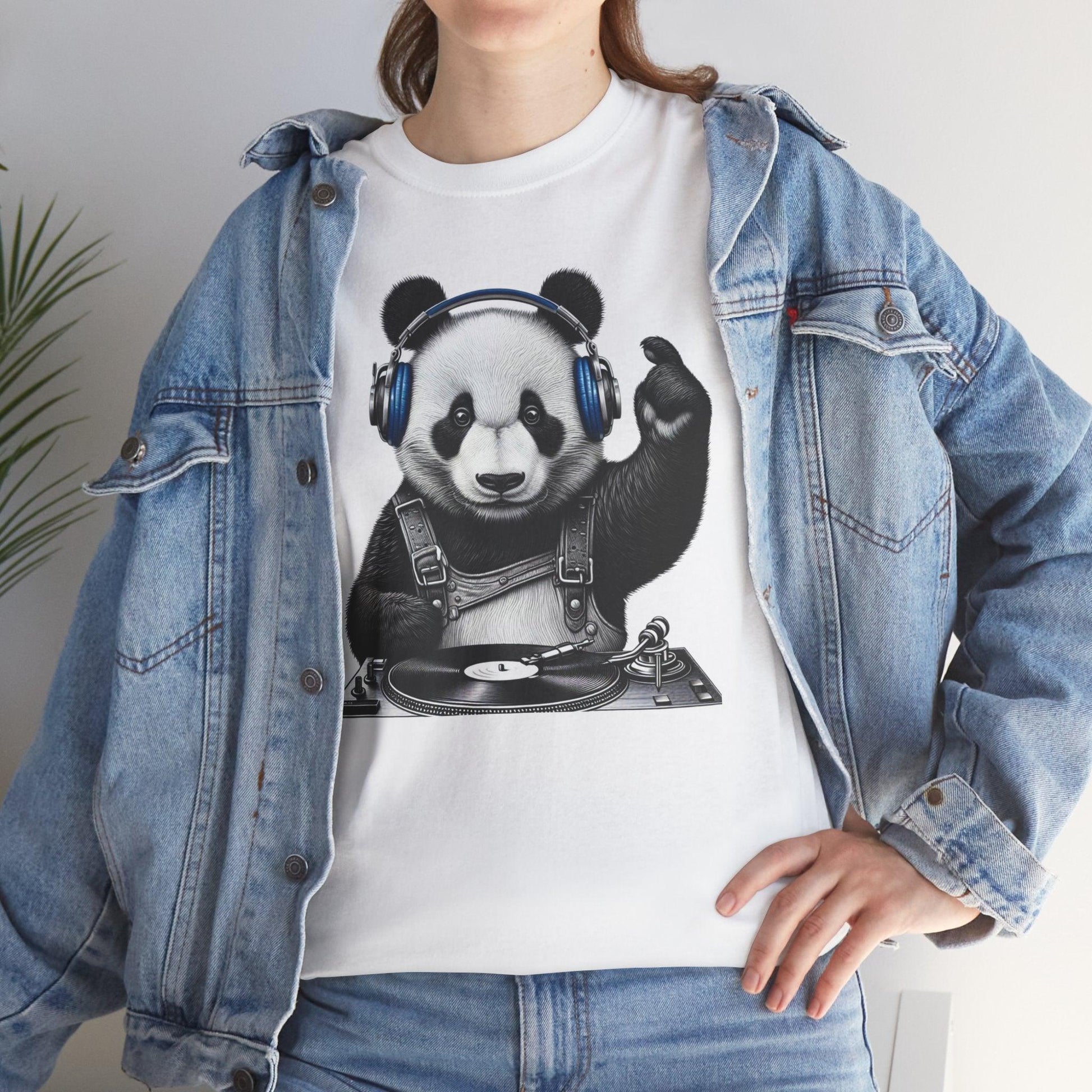 Funny DJ Panda T-Shirt | Funny Vintage Musician Graphic Tee - Stylfer