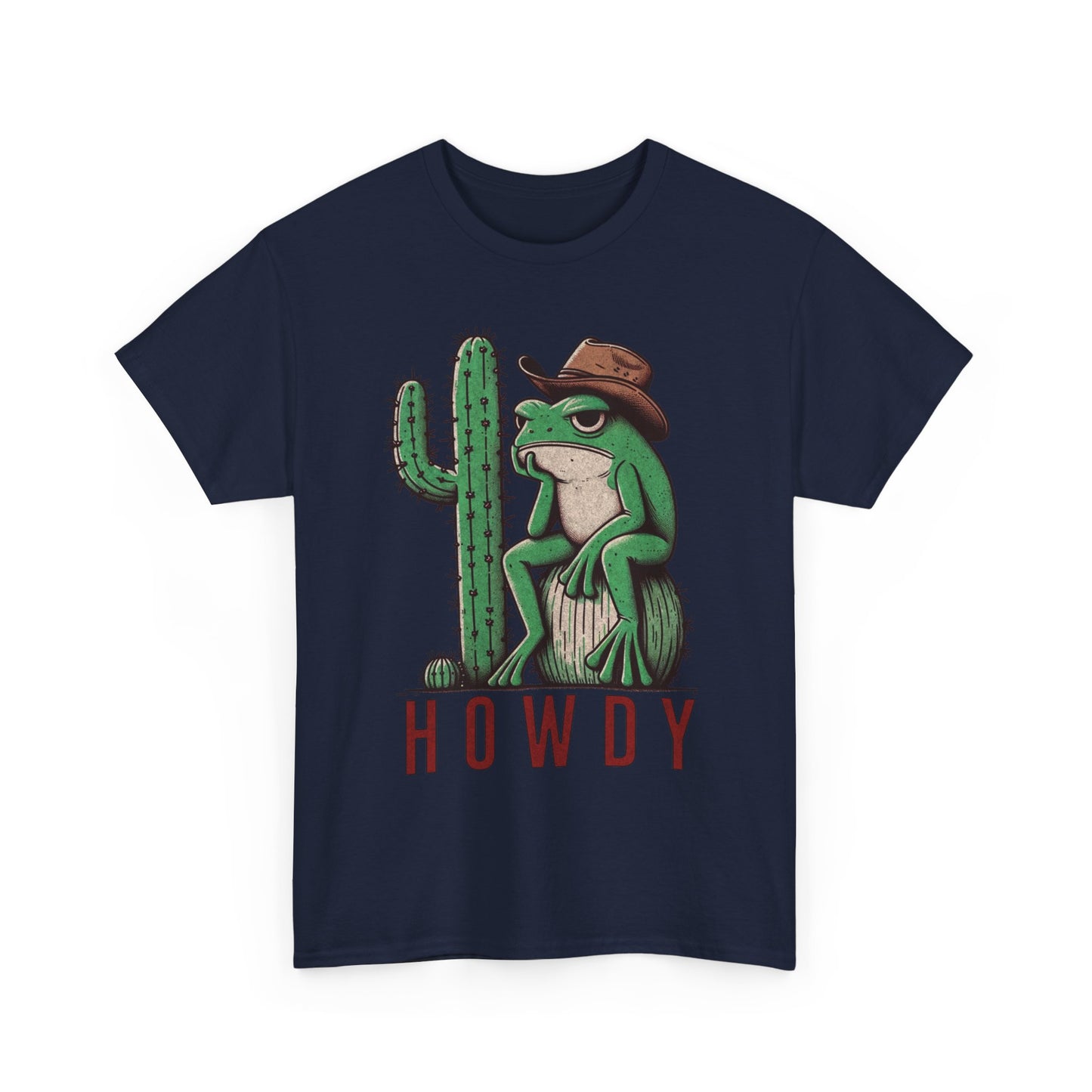 Funny Frog Cowboy T-Shirt | 'Howdy' Western Graphic Tee for Men & Women