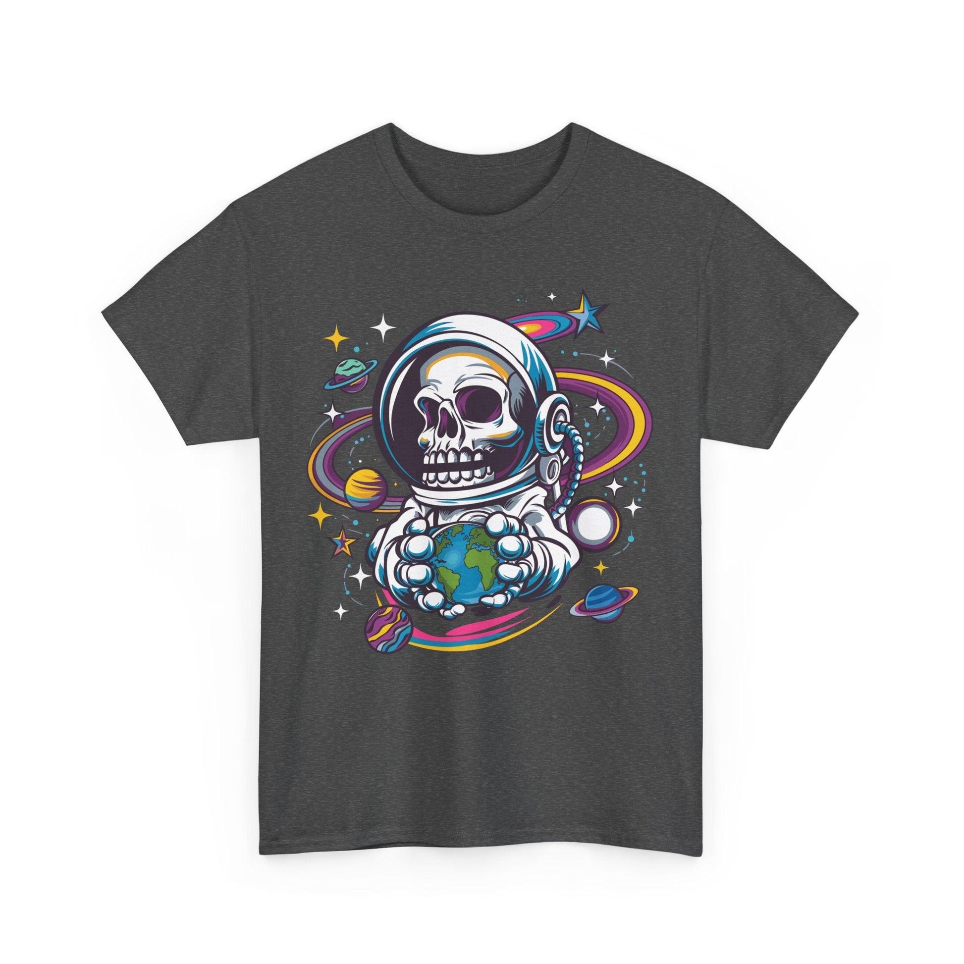 Skeleton Astronaut Shirt | Funny Galaxy Halloween Graphic Tee - Stylfer