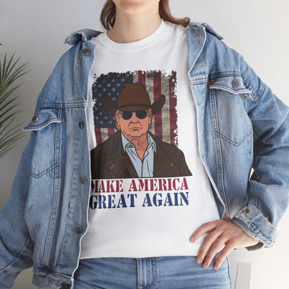 Make America Great Again Cowboy Trump T-Shirt – Patriotic Western Graphic Tee