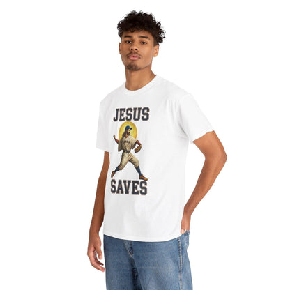 Jesus Saves Christmas T-Shirt | Personalized Baseball Holiday Te - Stylfer