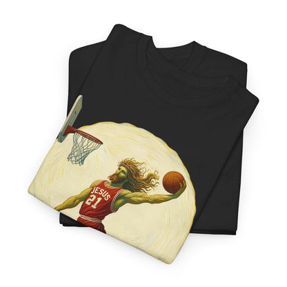 Jesus Basketball Christmas T-Shirt | Personalized Holiday Basketball Tee - Stylfer