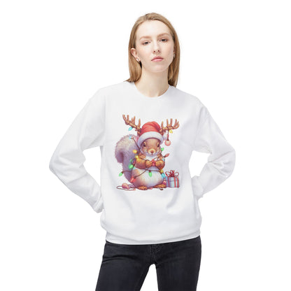 Squirrel Funny Christmas Sweatshirt | Cute Xmas Lights Holiday Santa Shirt - Stylfer