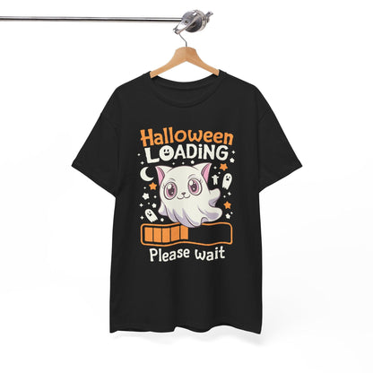 Cat Ghost Funny Shirt | Humorous Halloween Loading Holiday Tee - Stylfer