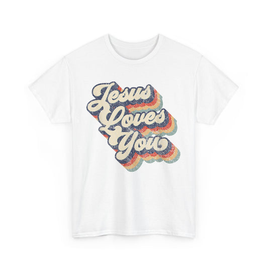 Jesus Loves You Retro T-Shirt | Christian Faith Graphic Tee for Men & Women