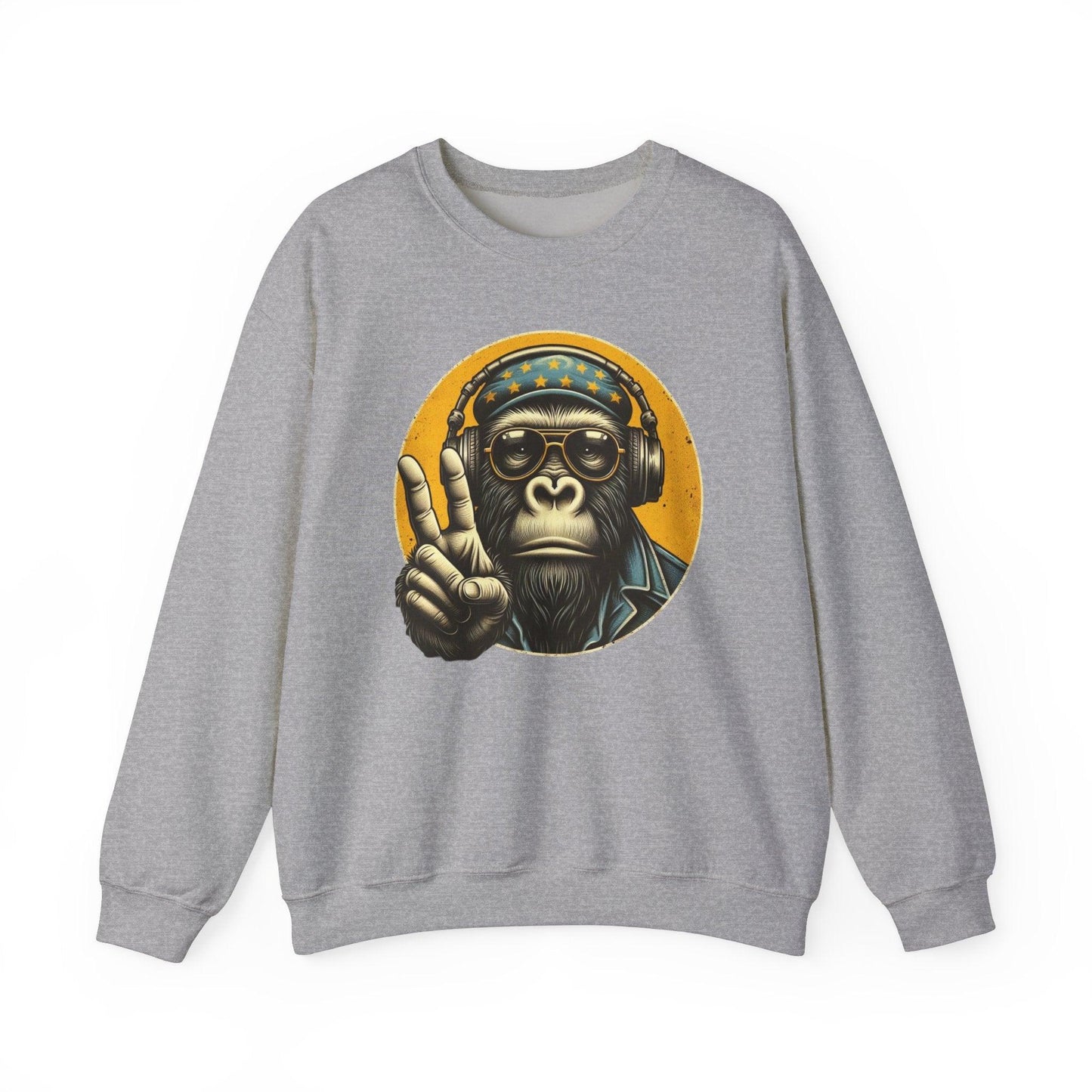 Cool Monkey Sweatshirt | Funky Monkey Face Sweatshirt for Men & Women - Stylfer