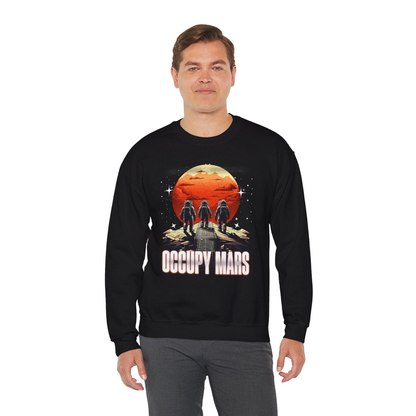 Occupy Mars Space Sweatshirt | Astronaut & Space Exploration Sweater - Stylfer