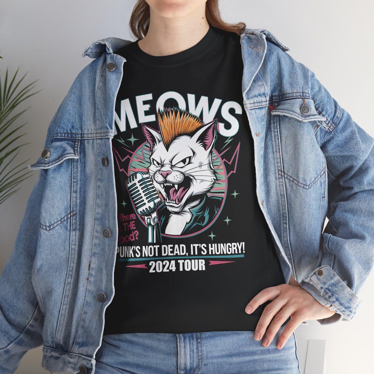 Punk’s Not Dead It’s Hungry Shirt | Funny Cat Humor Tee - Stylfer