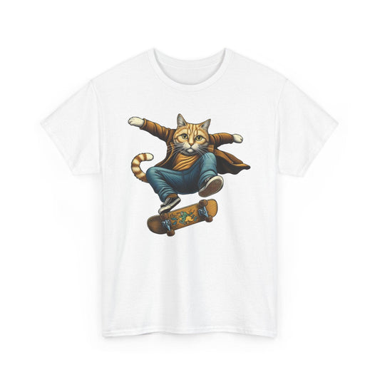 Cute Cat Skateboarding Shirt | Playful Feline Design - Stylfer