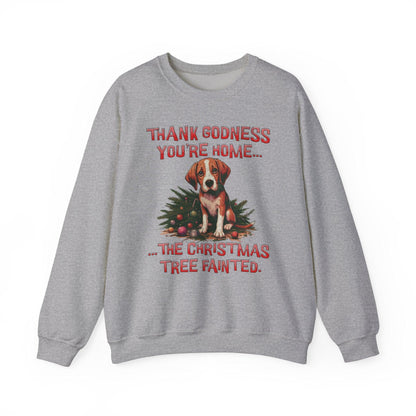 Thank Godness You're Home Christmas Sweatshirt | Funny Dog Sweater - Stylfer