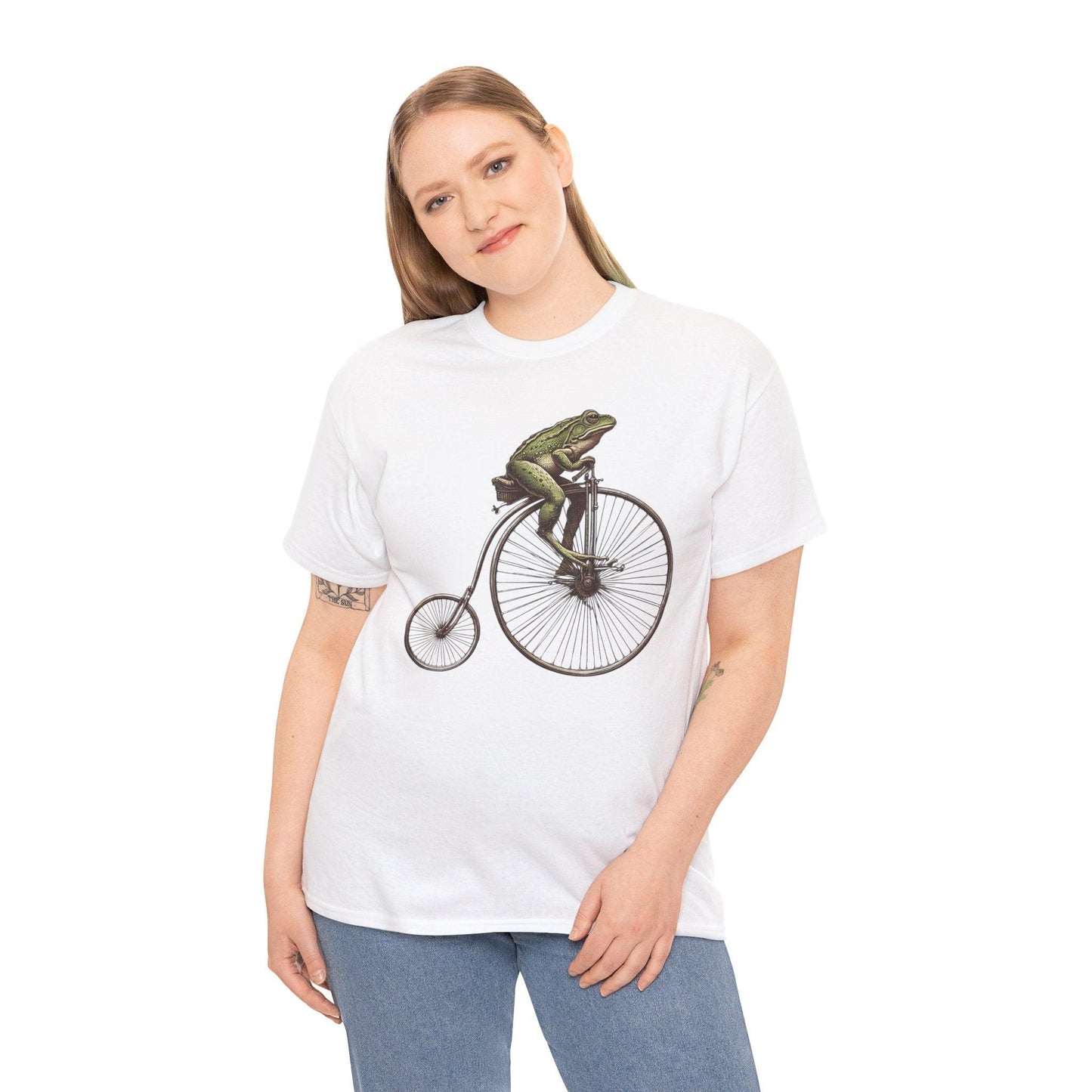 Cycling Frog Vintage Bicycle Shirt | Fun Retro Design - Stylfer