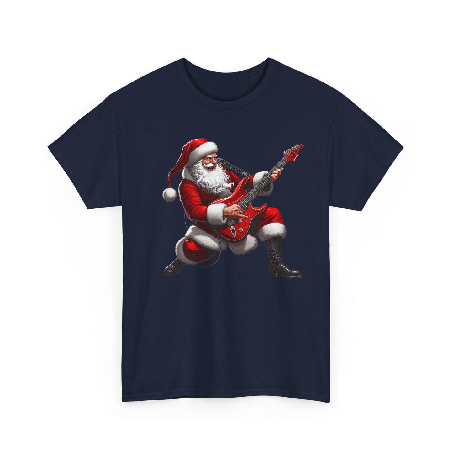 Santa Playing Guitar T-Shirt – Funny Vintage Santa Claus Christmas Shirt - Stylfer