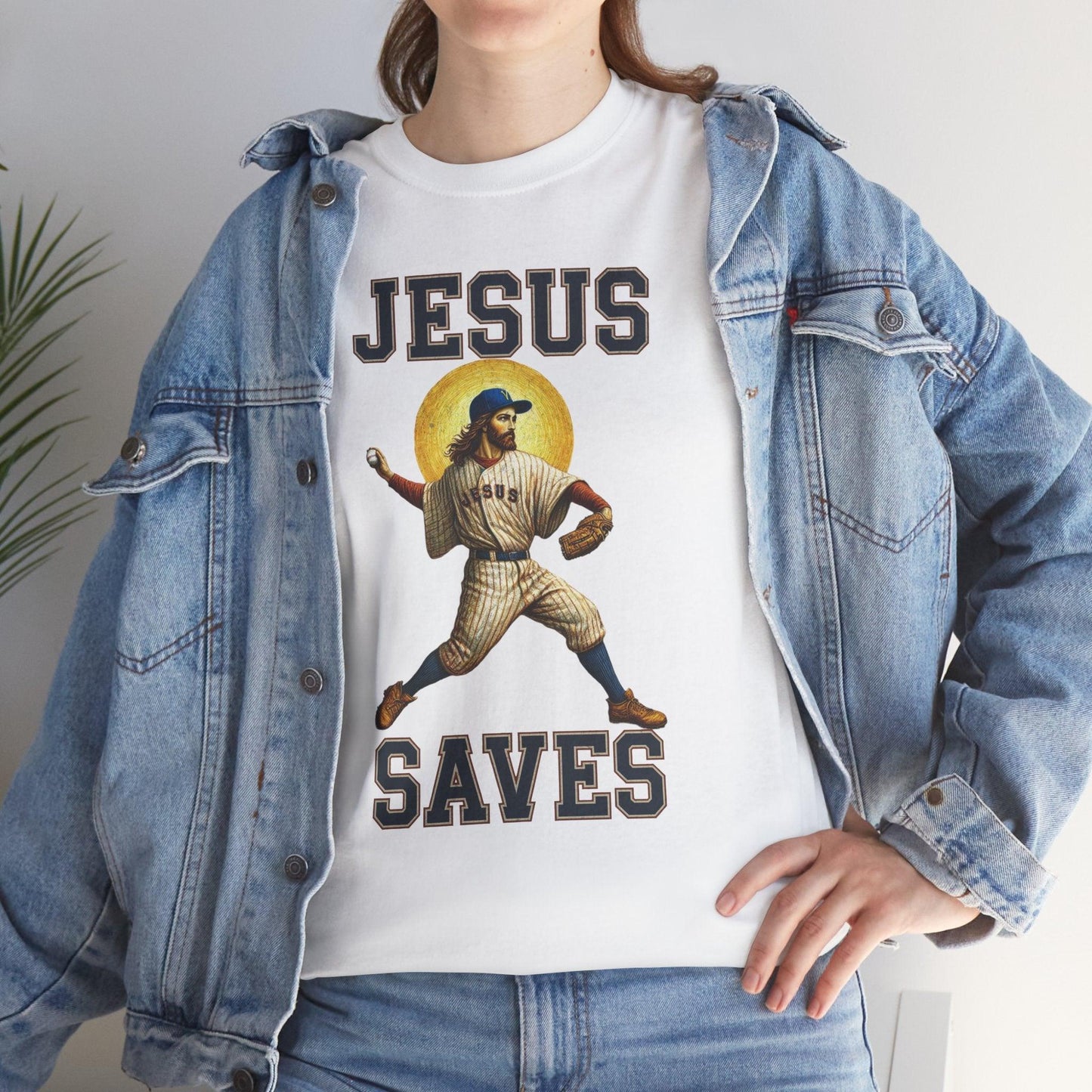 Jesus Saves Christmas T-Shirt | Personalized Baseball Holiday Te - Stylfer