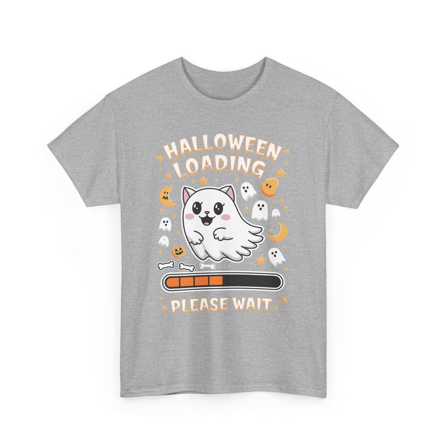 Cat Ghost Funny Shirt | Humorous Halloween Loading Graphic Tee - Stylfer